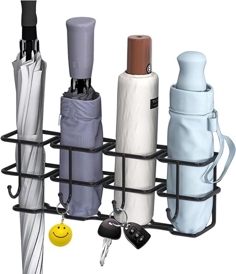 SNQ Paraplubak aan wand Zonder boren montage Verstelbaar & Ruim Waterdicht design voor hotel huis tuin Eenvoudig te installeren Geschikt voor alle paraplu's