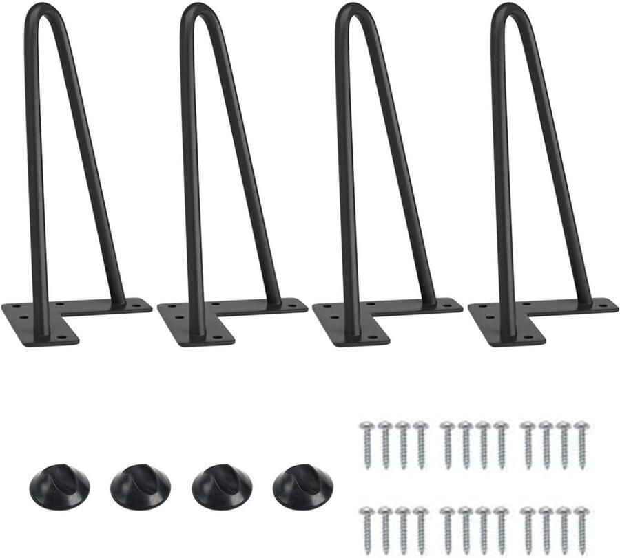 SNQ Tafelpoten 4 Stuks Zwart 20 Cm Meubelpoten Metalen Haarspeldpoten Tafelframe Voor Eettafel Salontafel Bureau Werkbank