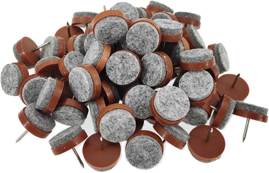 SNQ Vilt stoelbeschermers 40 stuks 2 4×2 cm Ronde meubelpoten Antislip pads Vilt meubelbeschermers Voor stoelen tafels en banken Bruin