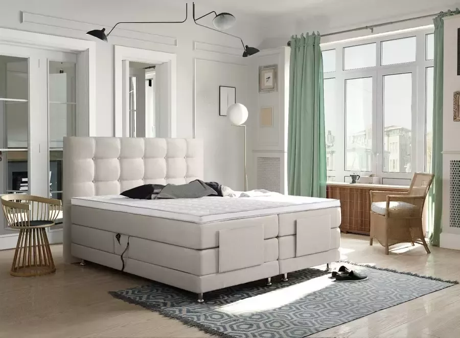 Adore Slaapcomfort Adore Dream Elektische Boxspring Arizona 1.0 160x200 Beige Hybrid top