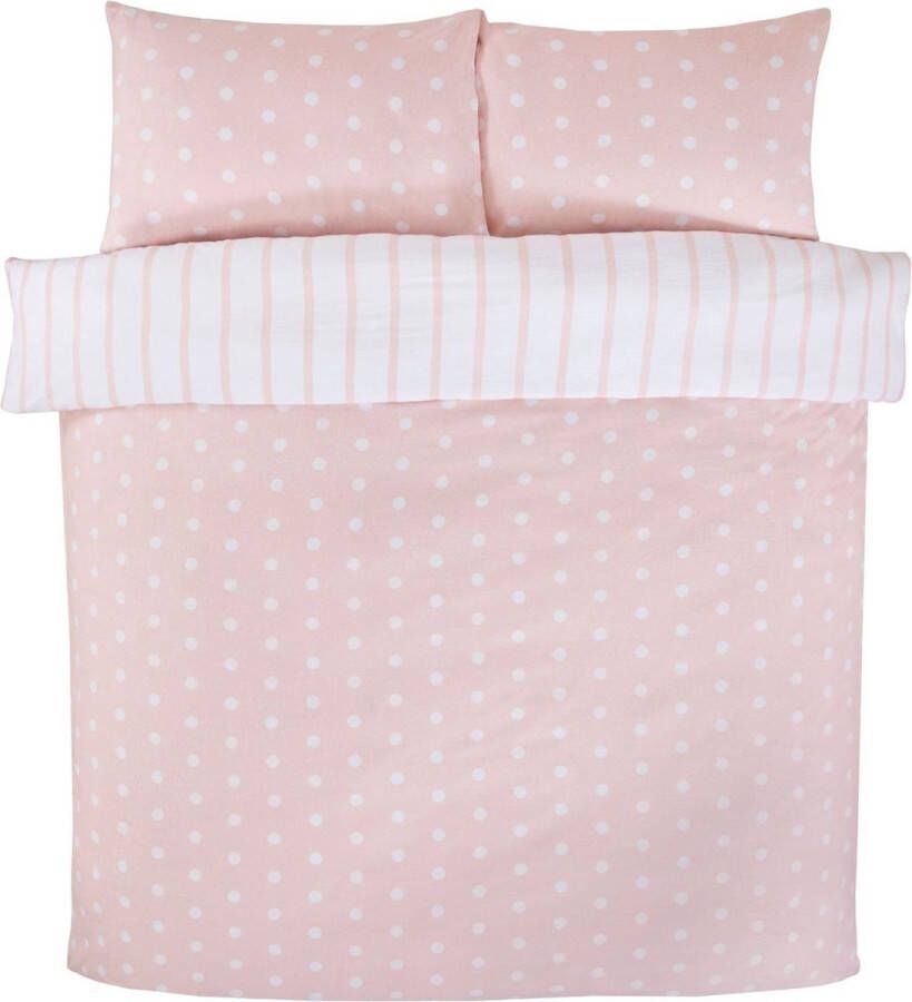 So soft dekbedovertrek Spots & Stripes Blush microvezel lits-jumeaux 230x220 cm 50x75 cm kussenslopen