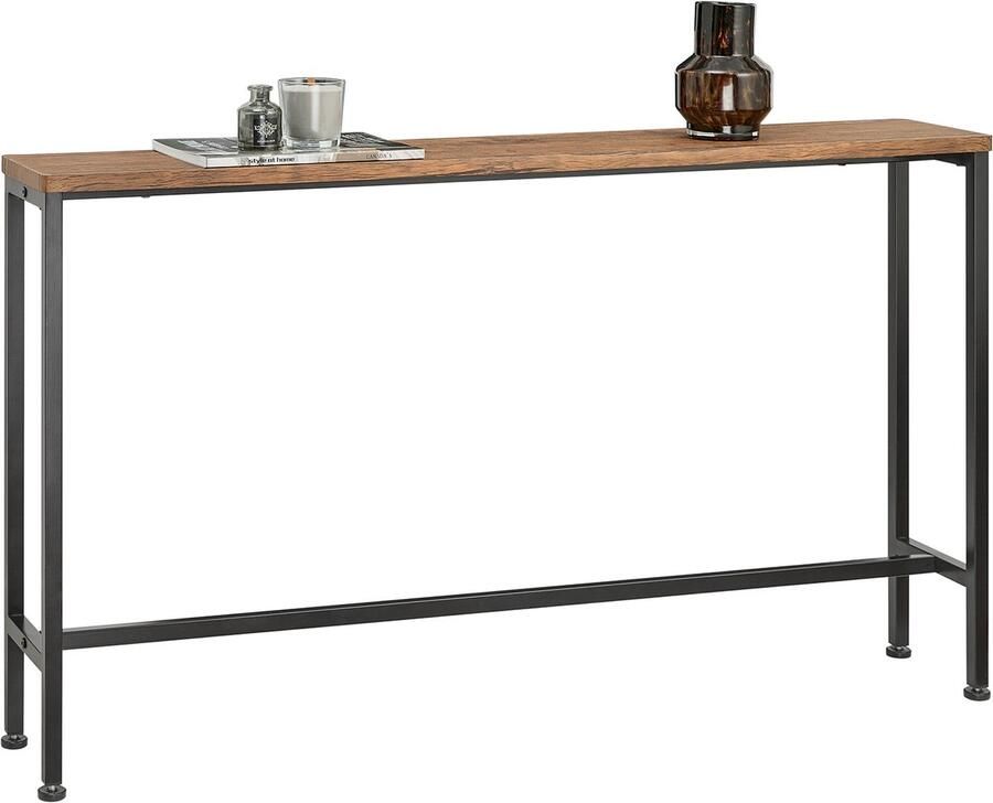 SoBuy Console Tafel Bijzettafel Sidetable Wandtafel Haltafel 120x65x20cm Zwart Metaal Industrieel FSB19-N Voor Entree Woonkamer Kantoor