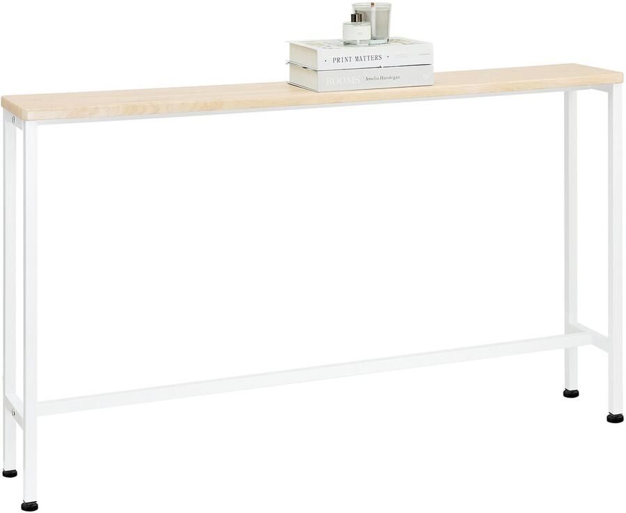 SoBuy Console Tafel Sidetable Wandtafel Haltafel 120x65x20cm Wit Naturel FSB19-Z