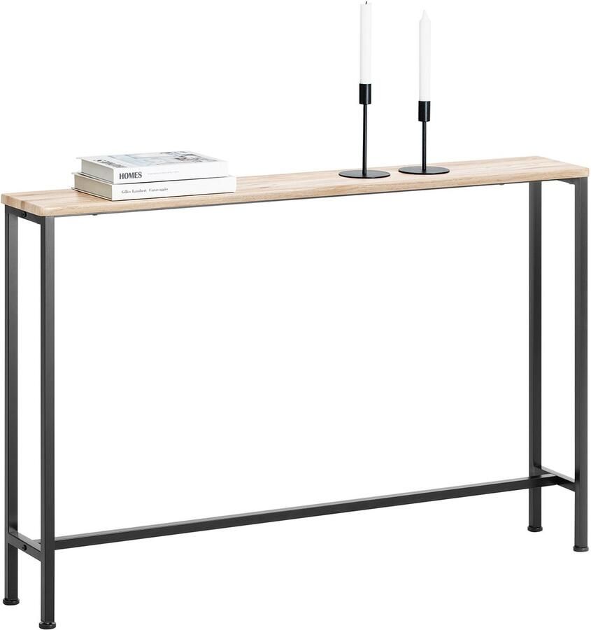 SoBuy Console Tafel Sidetable Wandtafel Haltafel 120x80x20cm Wit Naturel FSB19-XL-Z