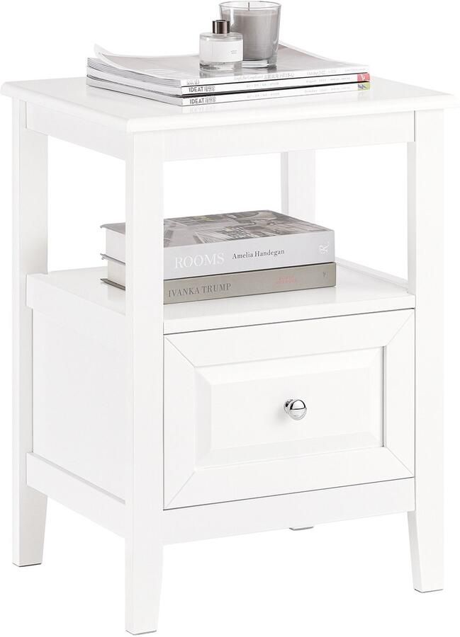 SoBuy FBT131-W Nachtkastje Sofa Bijzettafel Bedtafel voor Woonkamer Slaapkamer Kantoor