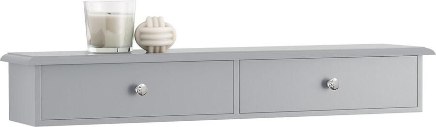 SoBuy FRG43-HG Wandkast Badkamer Grijs Houtcomposiet met Laden