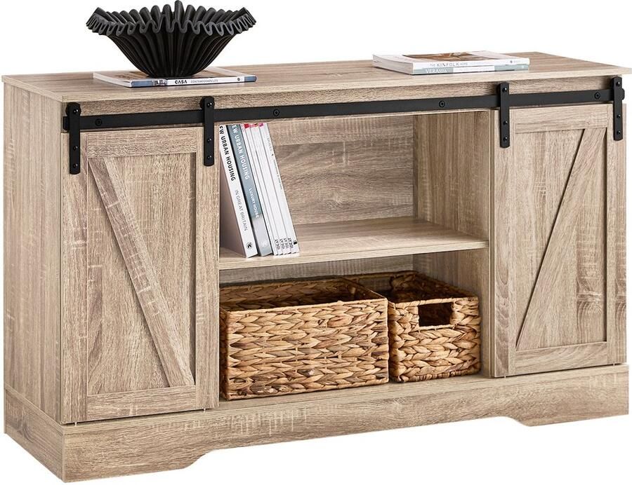 SoBuy FSB60-E Buffetkast Light Oak Houten Keukenkast met Wielen