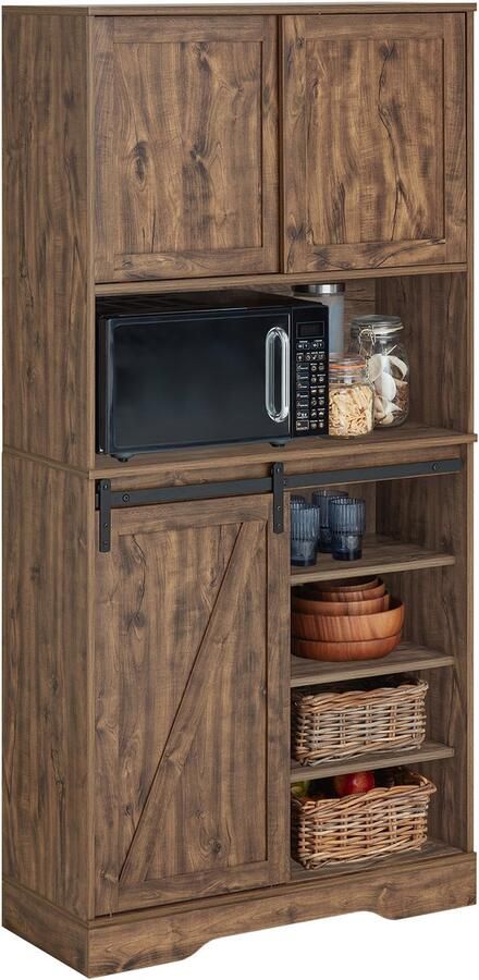 SoBuy FSB83-N Buffetkast Houten Keukenkast met 3 Schuifdeuren