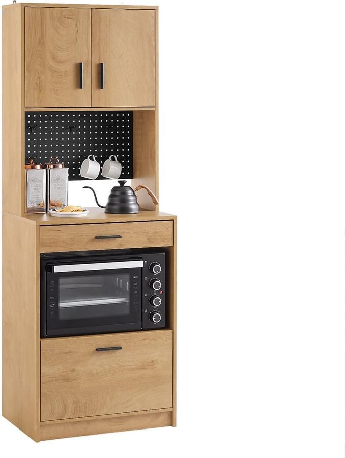 SoBuy FSB98-N Keukendressoir Houten Buffetkast met 2 Deuren & Laden