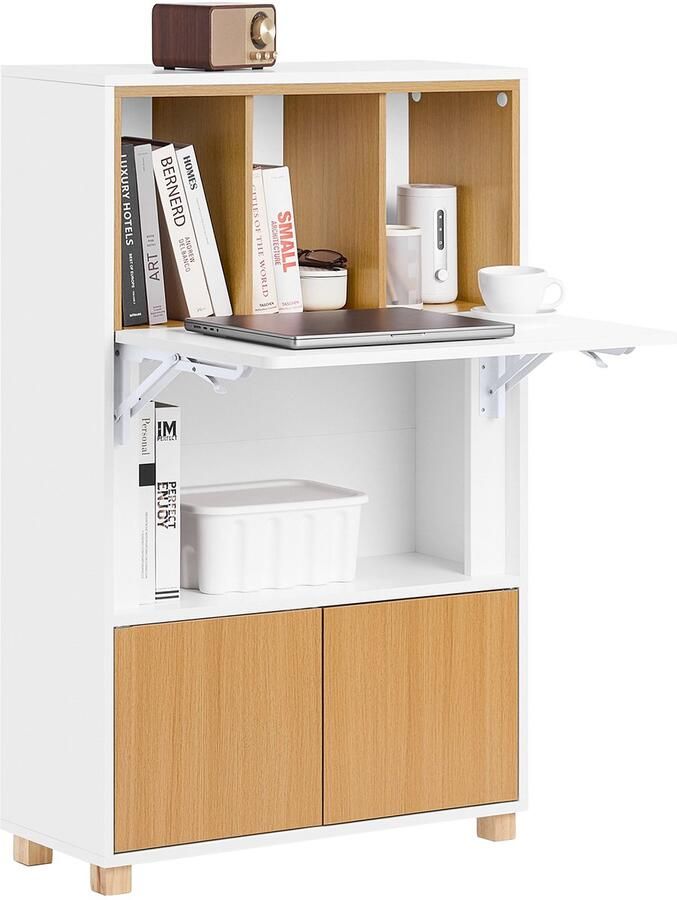 SoBuy FWT107-WN Bureau Wit Opvouwbaar Compositiehout 70x108cm