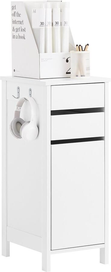 SoBuy FWT108-W Bijzettafel Witte Houten Salontafel 30x76x40cm