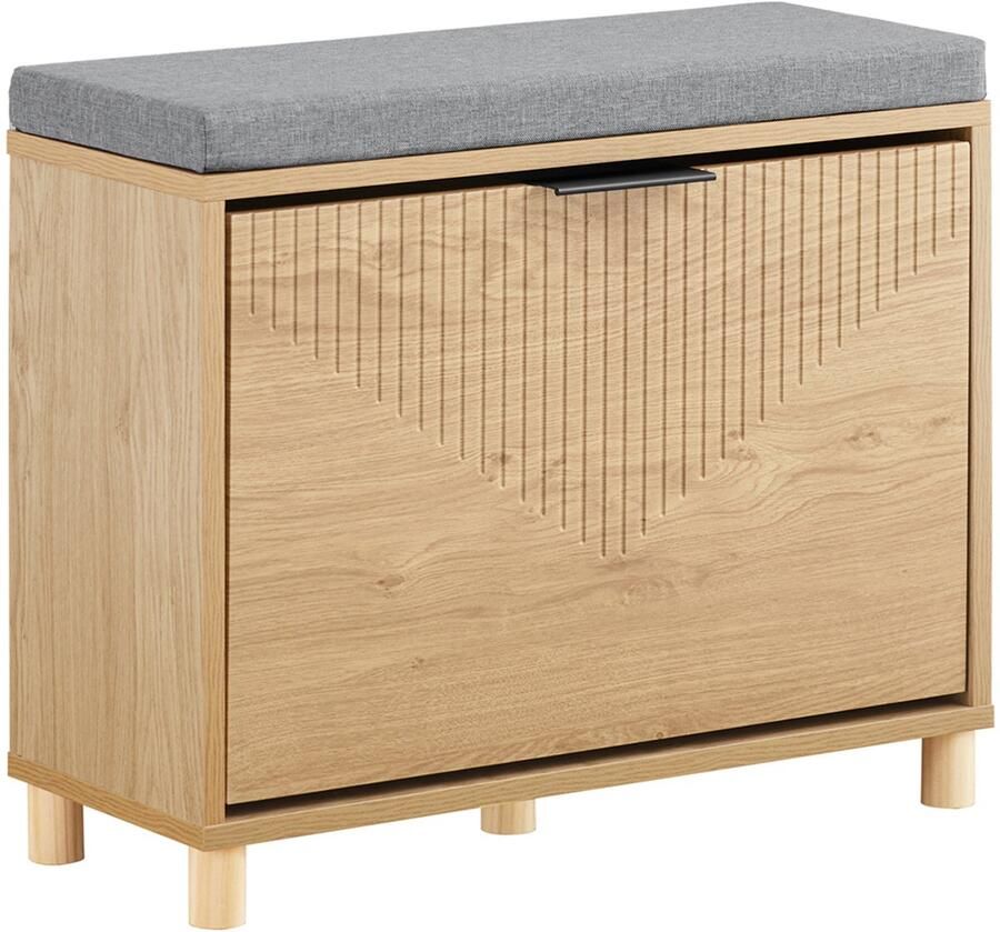 SoBuy Schoenenbank entree opbergbank schoenen met deksel comfortabel kussen 60x24x50 cm FSR199-N