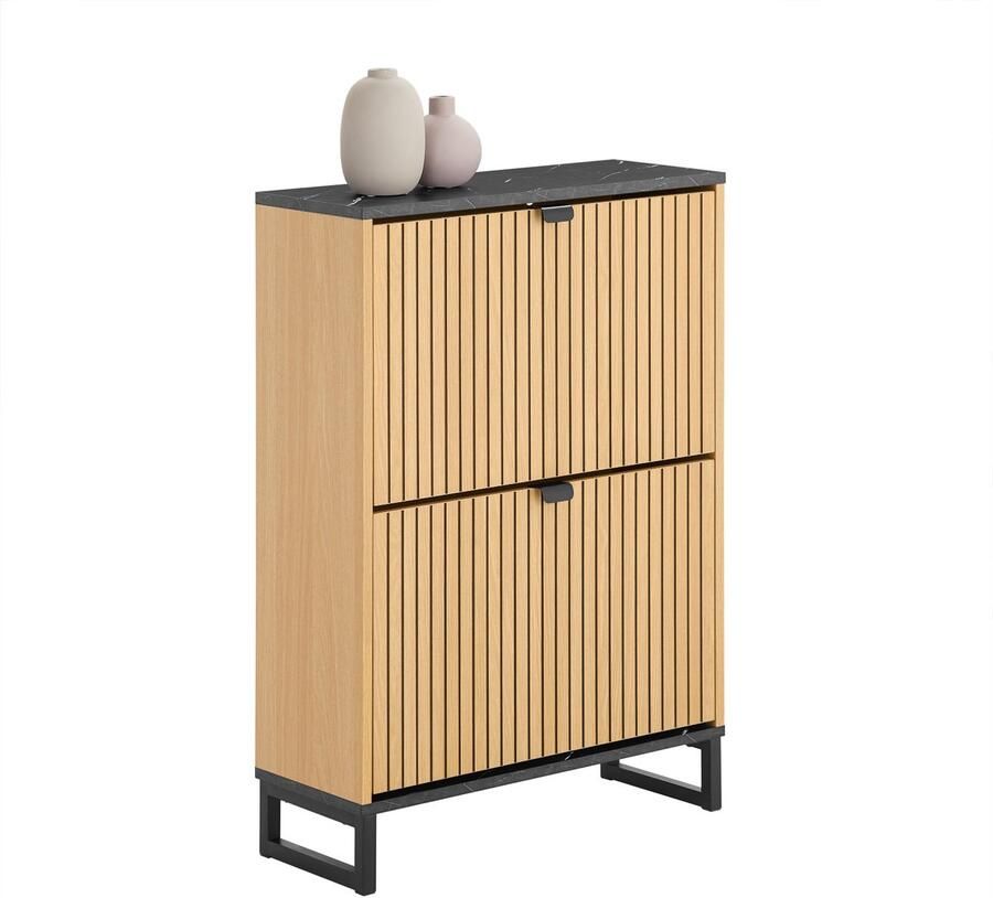 SoBuy Schoenenkast voor entree dunne schoenenkast compacte schoenenopslag geschikt voor 8-12 paar 60x24x88cm FSR202-N