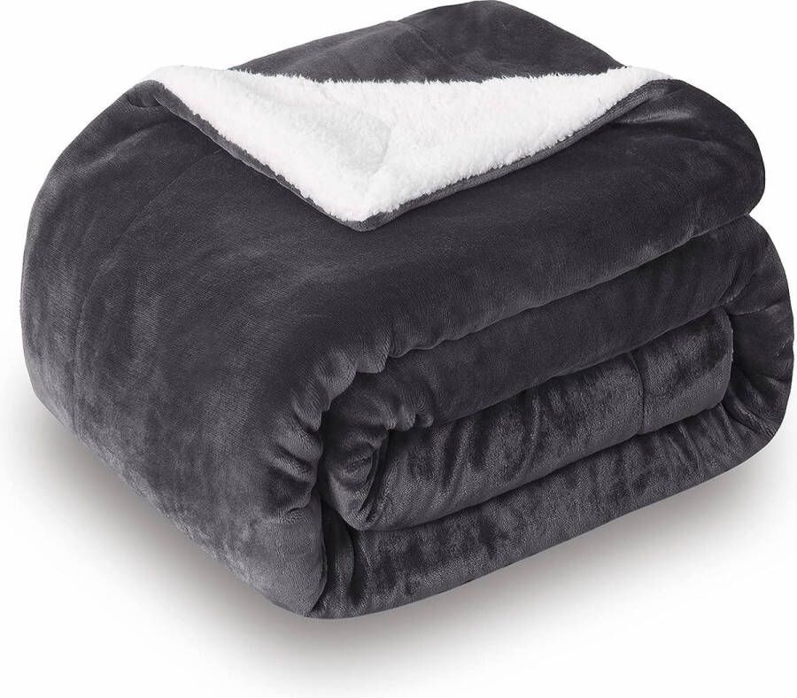 Sochow SHOP YOLO Deken -knuffeldeken fleece deken sprei voor bank bed of bank 150 x 200 cm Grijs