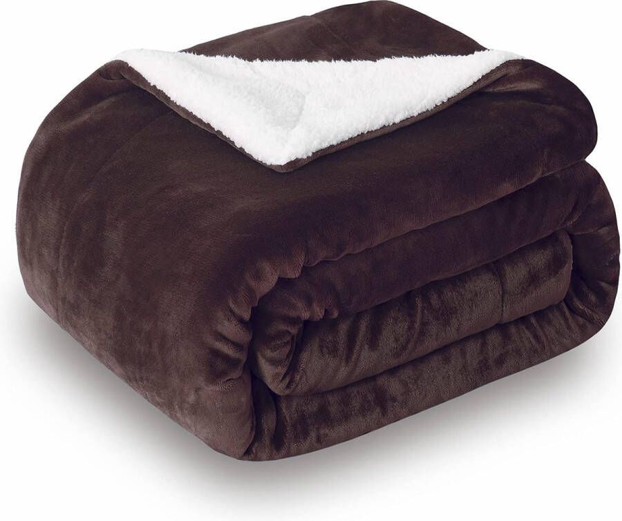 Sochow SHOP YOLO fleece deken-knuffeldeken- sprei voor bank bed 150 x 200 cm Bruin