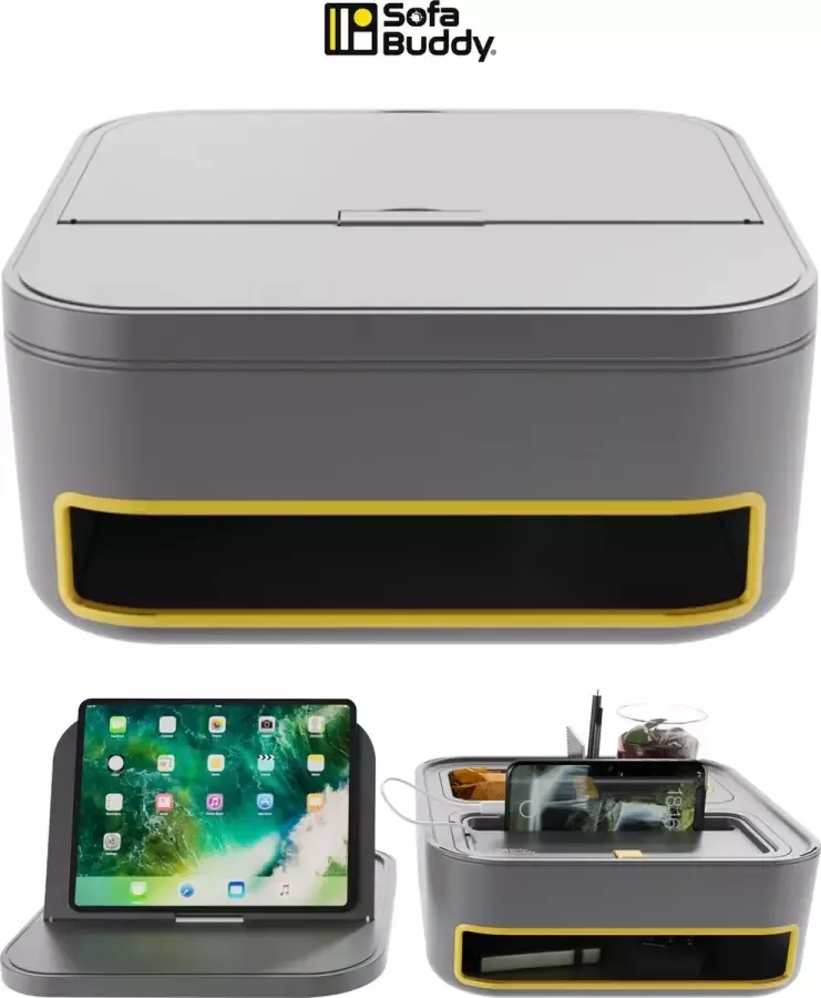 Sofa Buddy Opbergdoos Laptoptafel Bed en Bank Tafel -Geel Bijzettafel