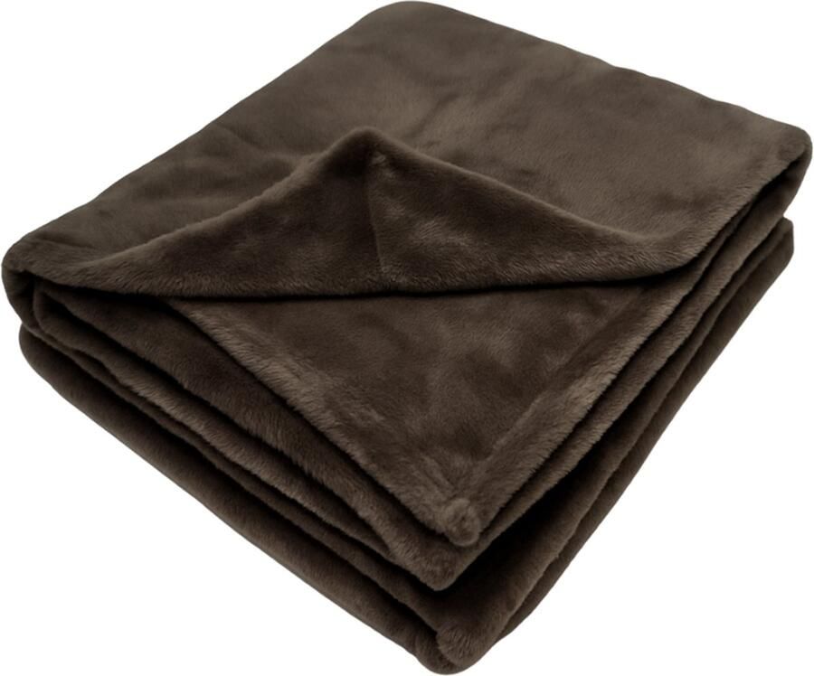 Sofaas FluFF Plaid – Taupe – 150×200 cm – Luxe Fleece Deken – Faux Rabbit Fur – Super Zacht en Warm – Plaid voor Bank en Bed