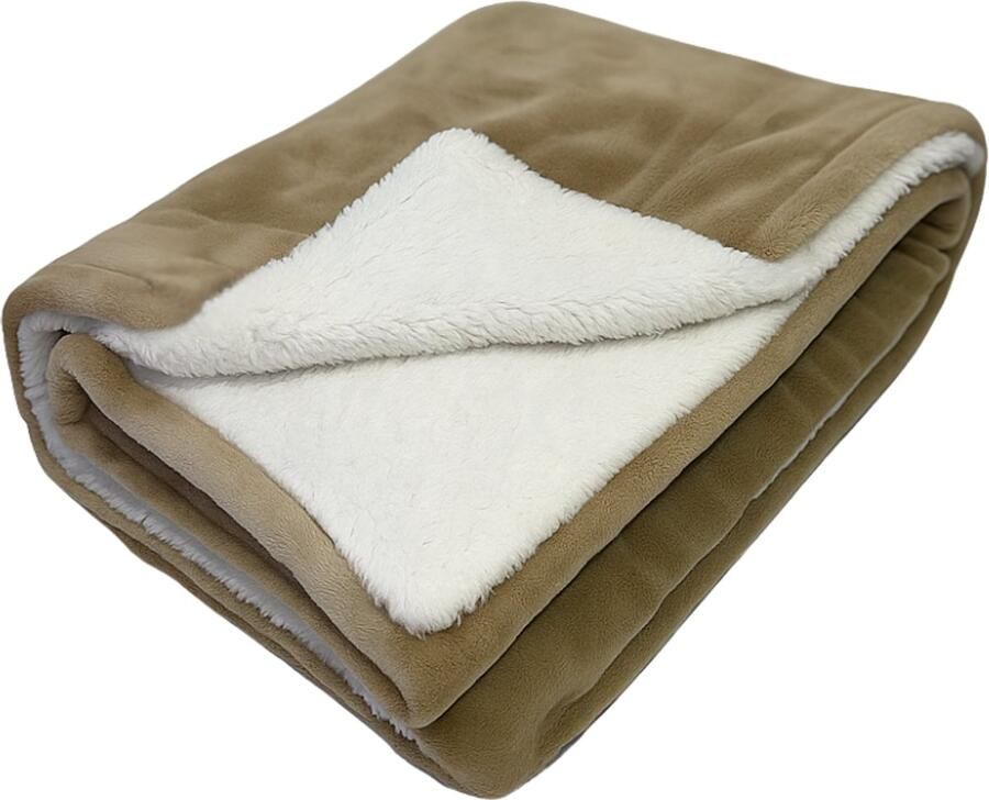 Sofaas SooF Plaid – Stone – 200×240 cm – XL Coral Fleece Deken – 250 gsm Bovenlaag & 180 gsm Sherpa – Super Zacht en Warm – Voor Bank en Bed