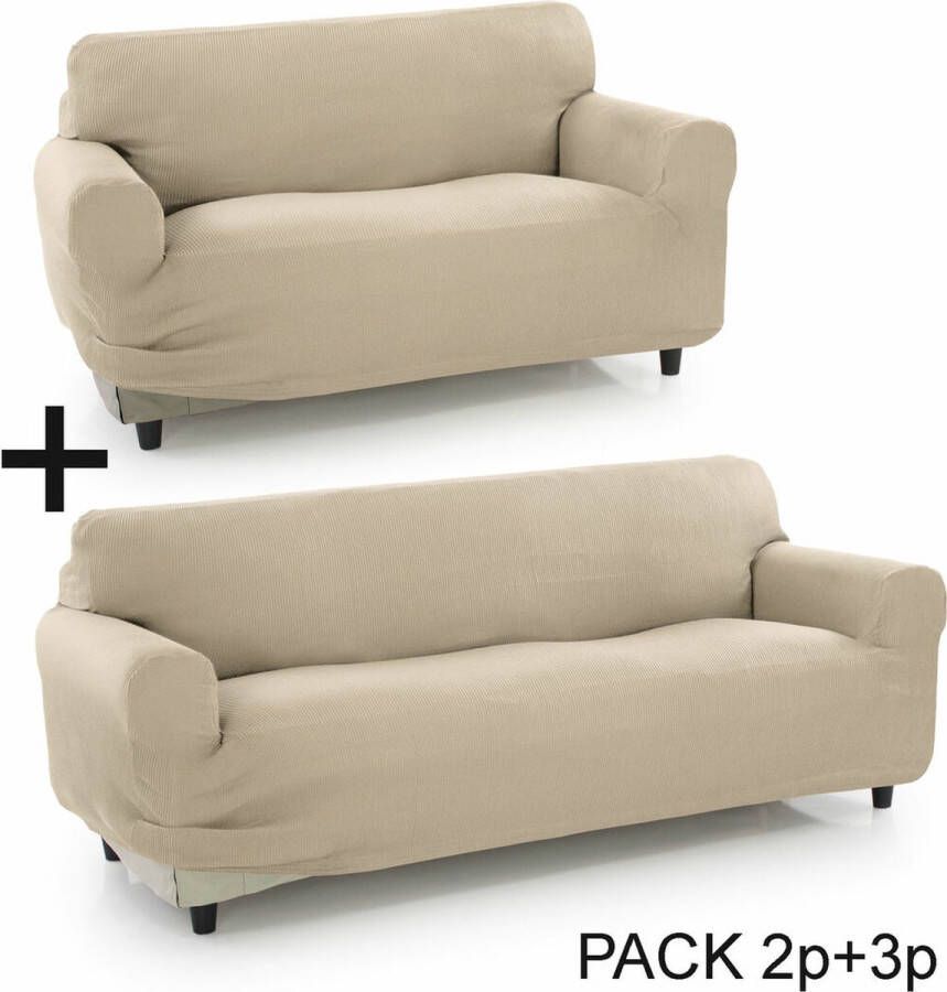 Sofakover Bankbedekking Pocket Duo Romeo 2 Stuks Beige