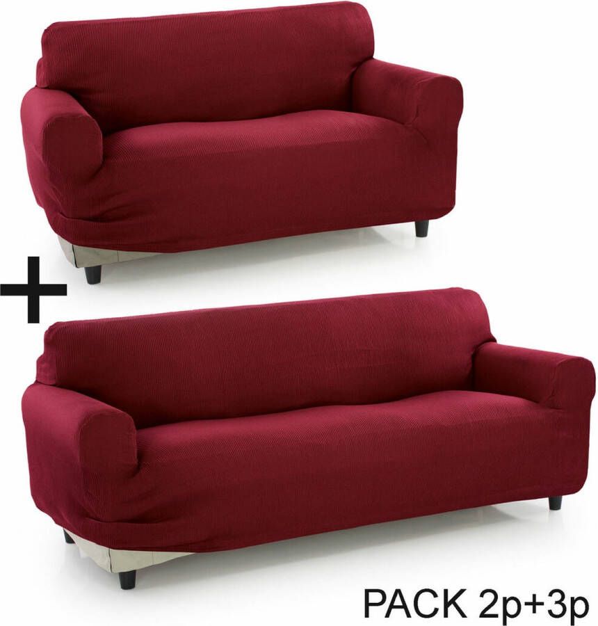 Sofakover Bankbedekking Pocket Duo Romeo 2 Stuks Bordeaux