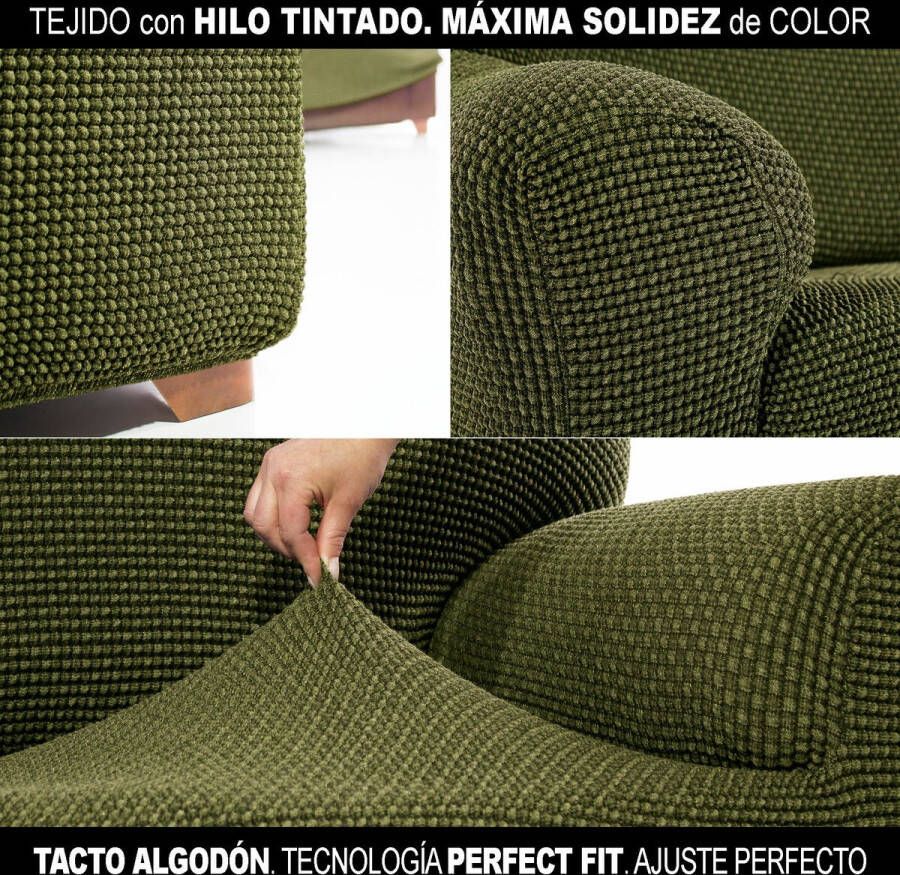 Sofaskins Hoes voor chaise longue met korte rechterarm NIAGARA 210 340 cm Groen