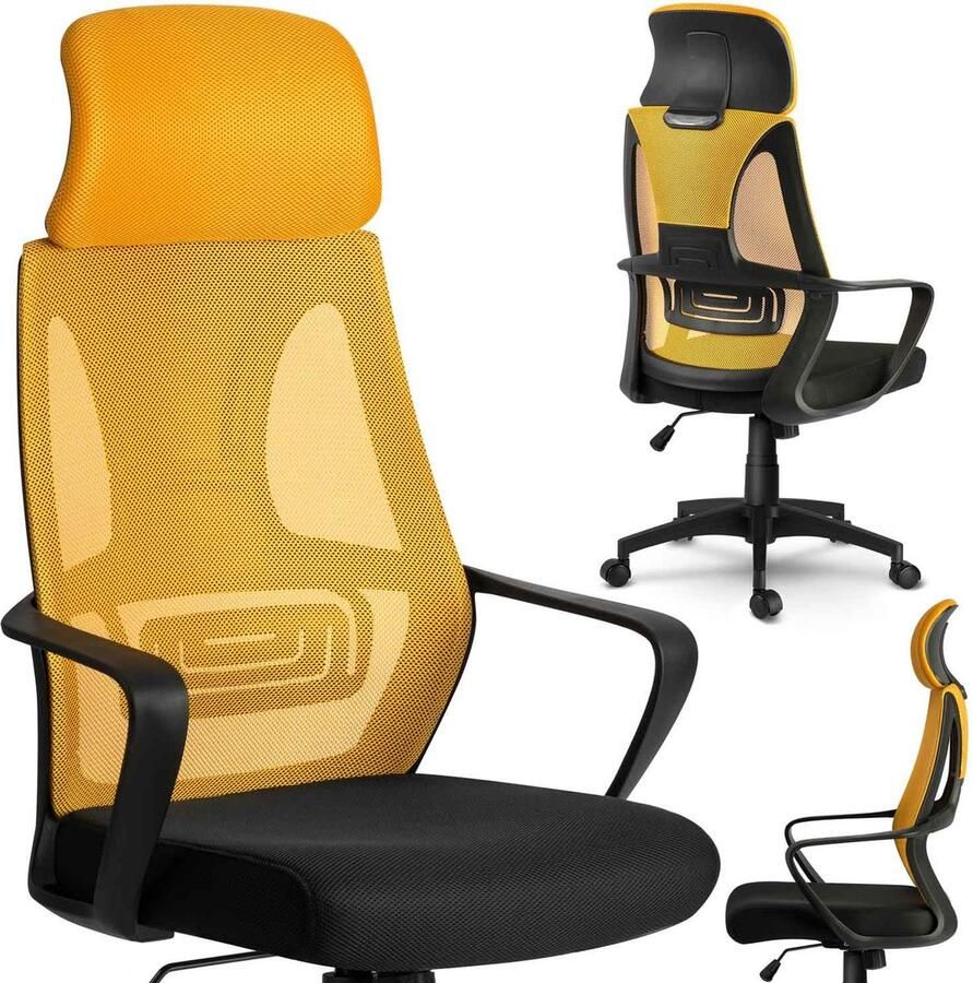 Sofotel Bureaustoel met micro mesh Praag geel