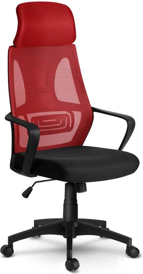 Sofotel Bureaustoel met micro mesh Praag rood en zwart