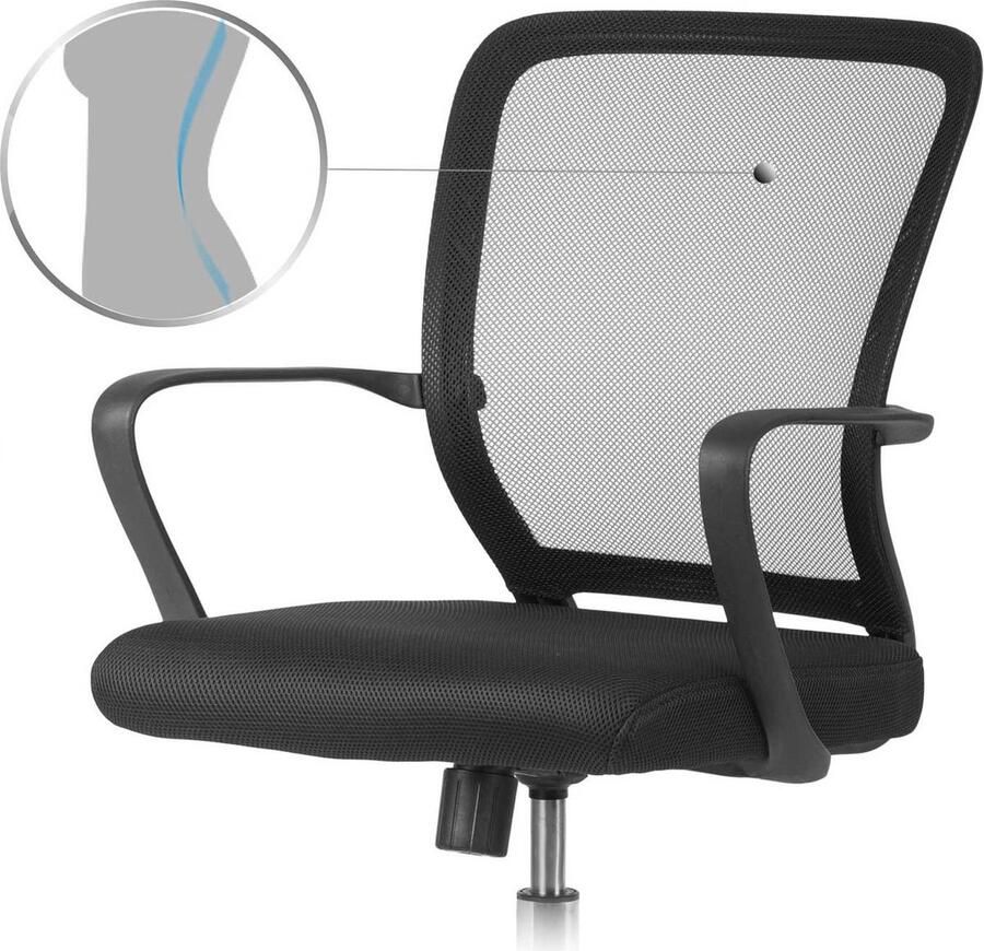 Sofotel Draaibare bureaustoel met microgaas Sofatel Diran zwart