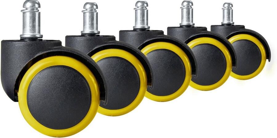 Sofotel Rubberen wielen voor fauteuils zwart en geel 5 stuks
