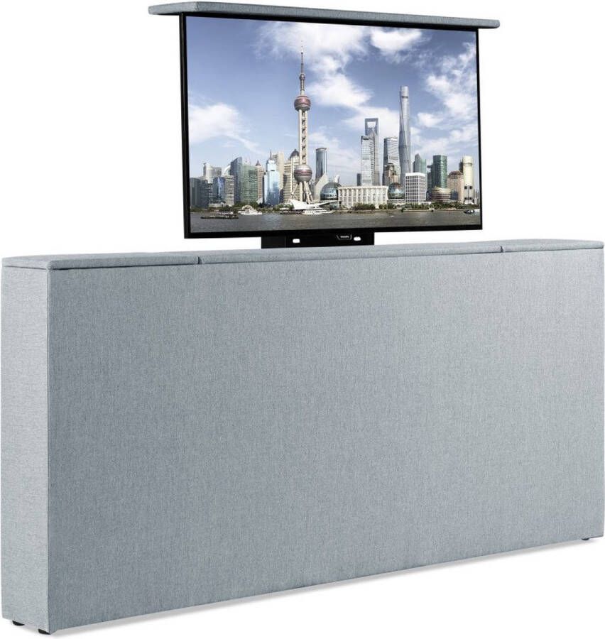 Soft bedden Bedonderdeel TV-Lift meubel Voetbord Max. 43 inch TV 130 breed x85x21 Ijsblauw
