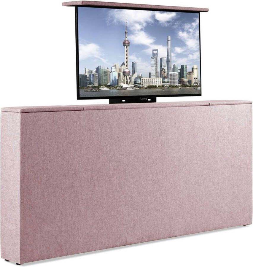 Soft bedden Bedonderdeel TV-Lift meubel Voetbord Max. 43 inch TV 130 breed x85x21 Roze