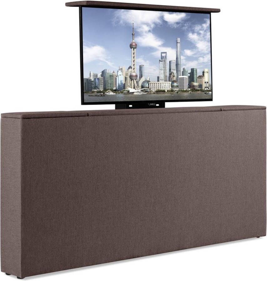 Soft bedden Bedonderdeel TV-Lift meubel Voetbord Max. 43 inch TV 150 breed x85x21 Notenbruin