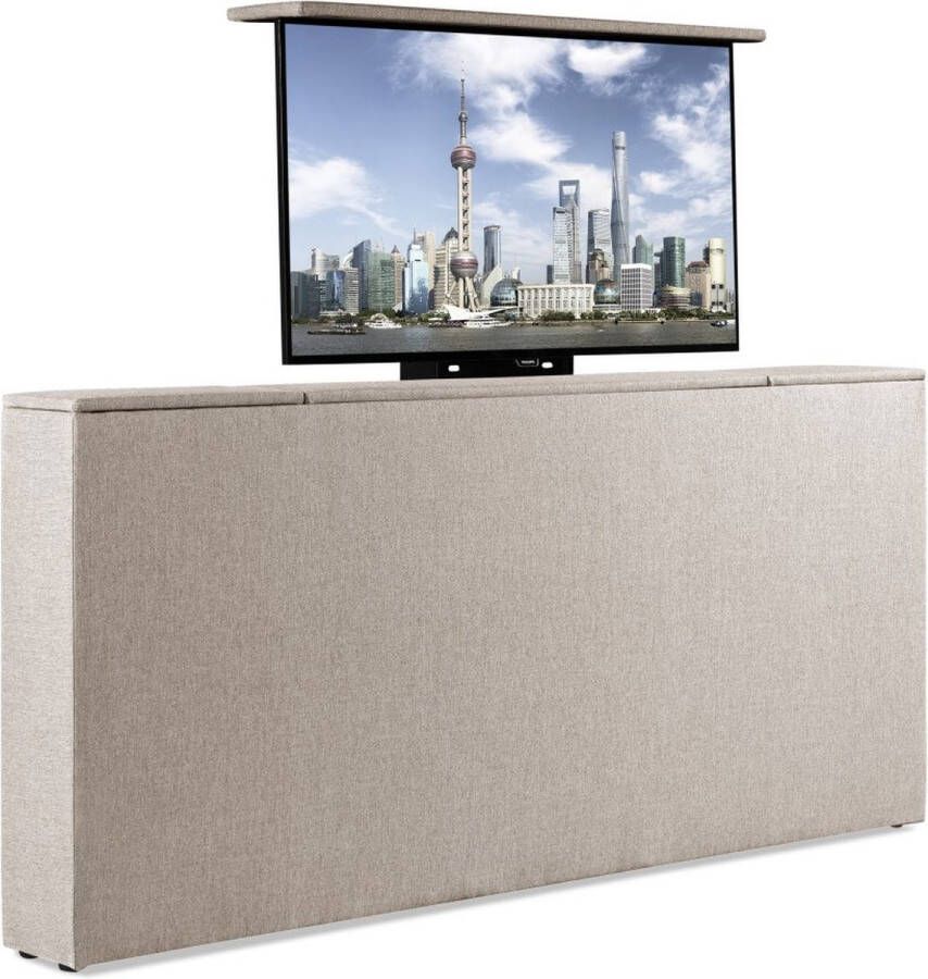 Soft bedden Bedonderdeel TV-Lift meubel Voetbord Max. 43 inch TV 190 breed x85x21 Beige