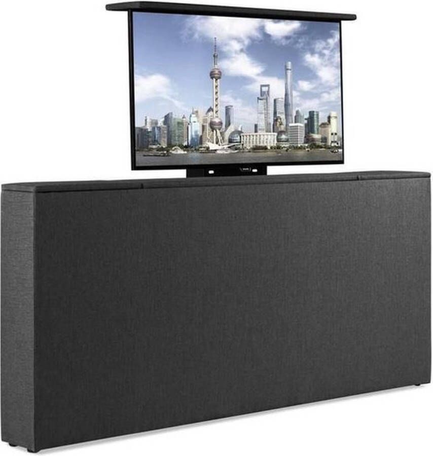 Soft bedden Bedonderdeel TV-Lift meubel Voetbord Max. 43 inch TV 190 breed x85x21 lederlook Antracite