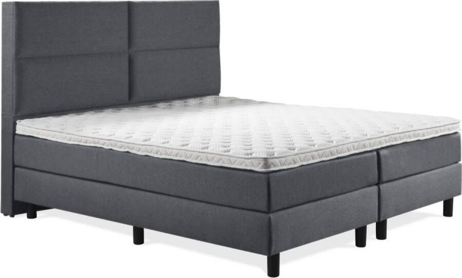 Soft bedden Boxspring Luxe 140x220 4 vlaks Antraciet Lederlook