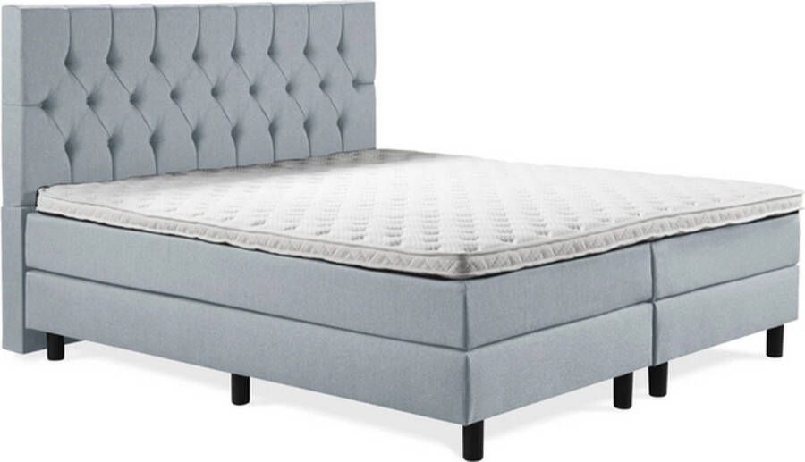 Soft bedden Boxspring Luxe 160x200 Capiton Ijsblauw