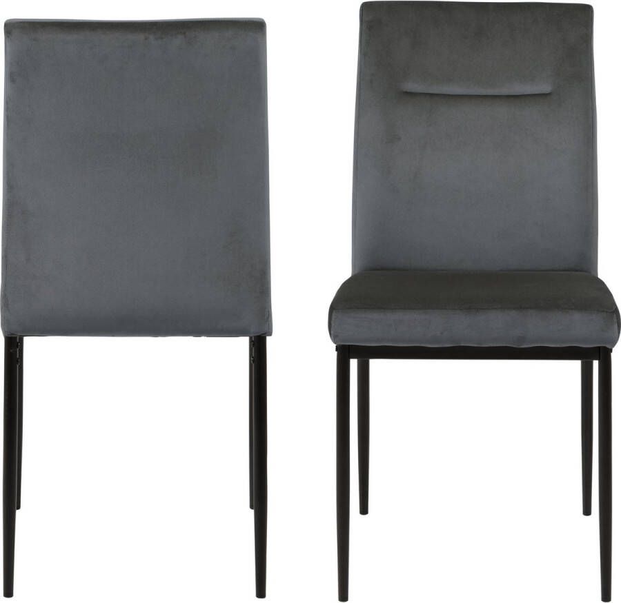 Sohome Bendt Eetkamerstoel 'Demia' Velvet kleur Donkergrijs