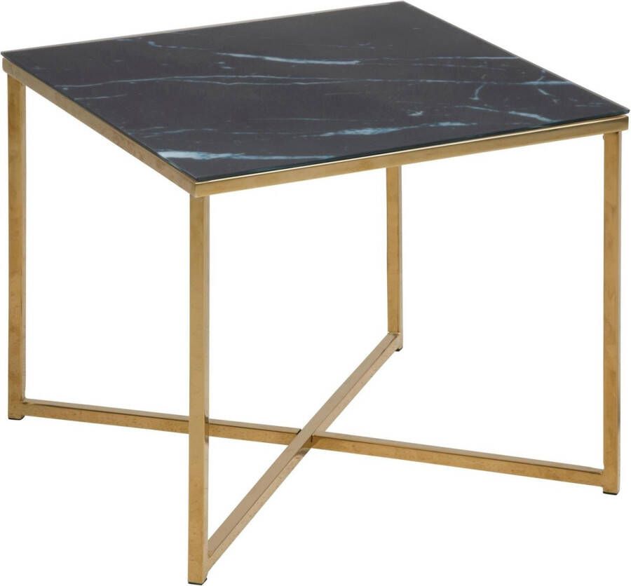 Sohome Bijzettafel Aubri Marmerlook 50 x 50cm Zwart