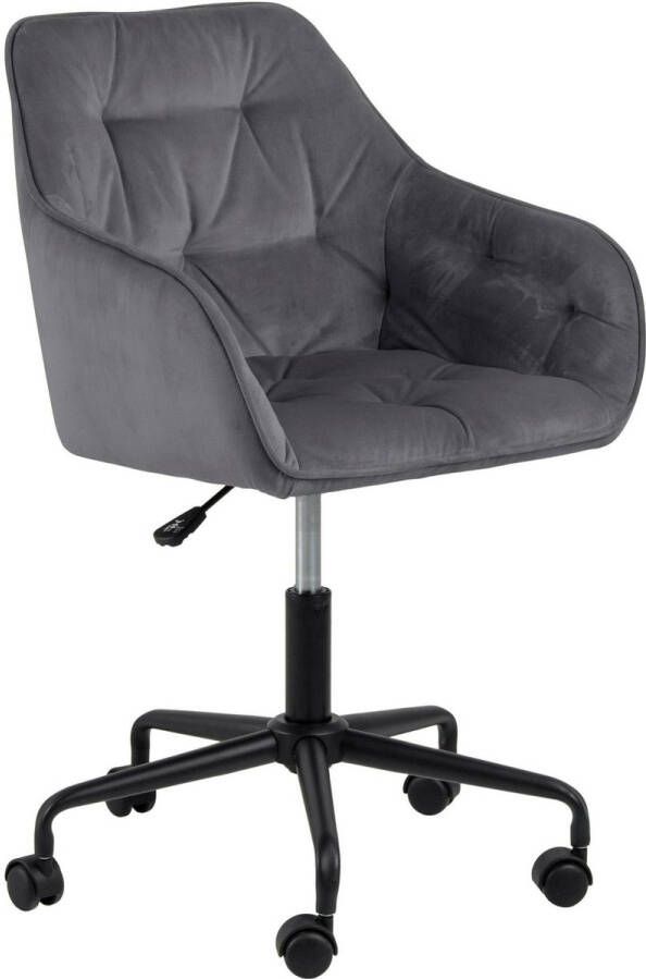 Sohome Bureaustoel Loren Velvet Dark Grey