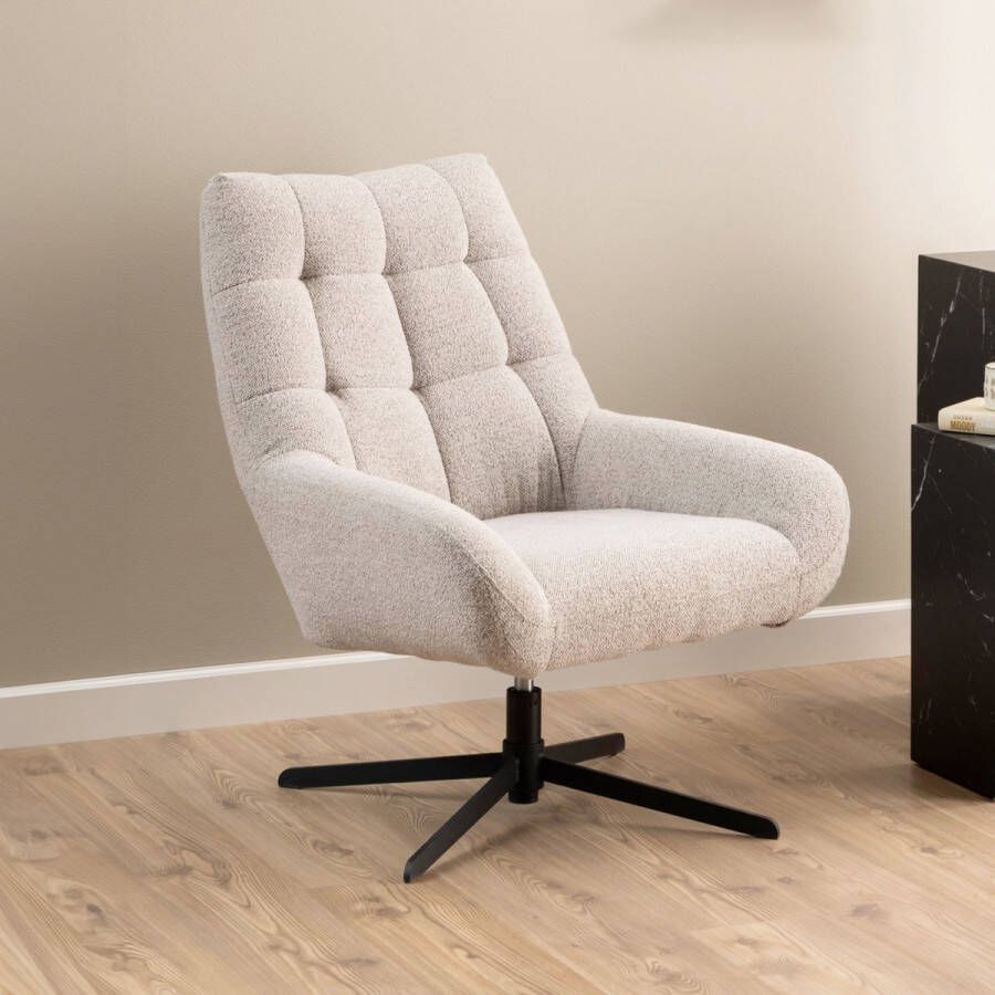 Sohome Draaifauteuil Shimika Bouclé Beige