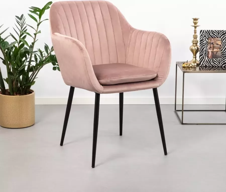 Sohome Eetkamerstoel 'Andre' Velvet kleur Dusty Rose