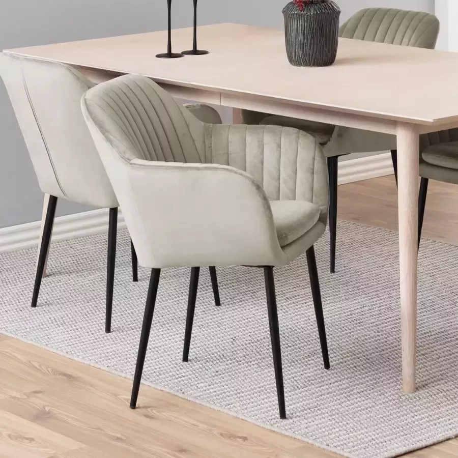 Sohome Eetkamerstoel 'Andre' Velvet kleur Zand