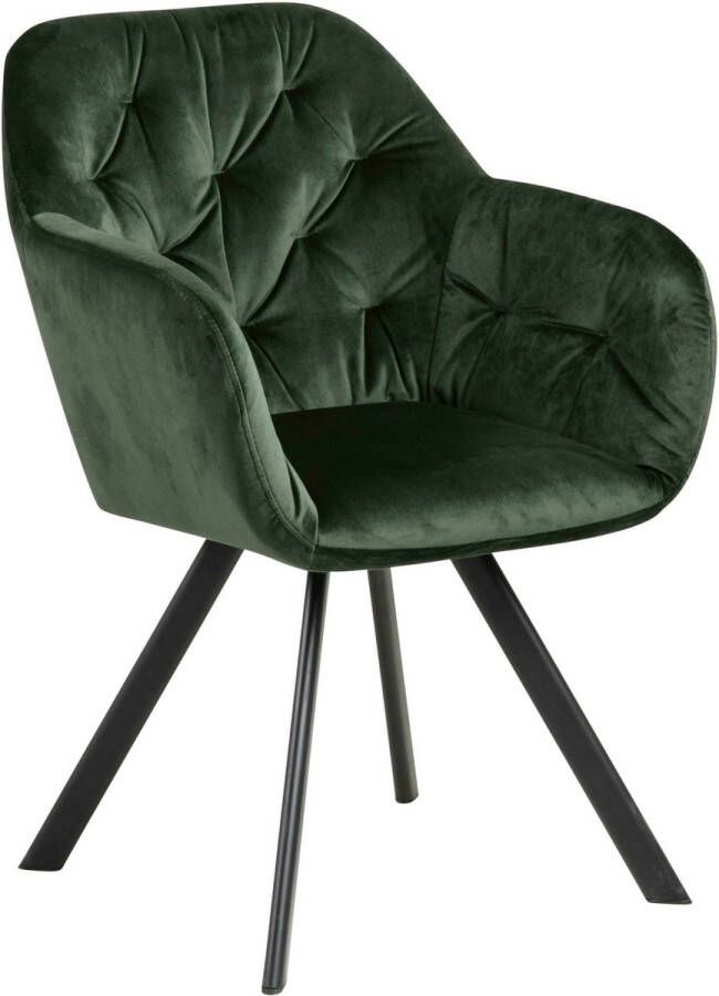 Sohome Eetkamerstoel 'Chistian' Velvet kleur Forest Green