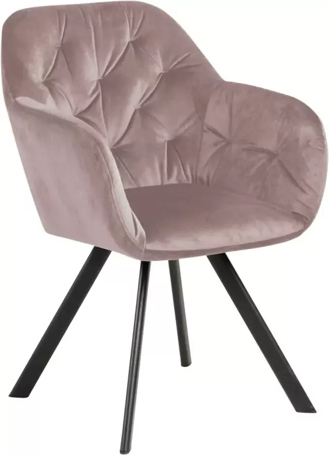 Sohome Eetkamerstoel 'Chistian' Velvet kleur Dusty Rose