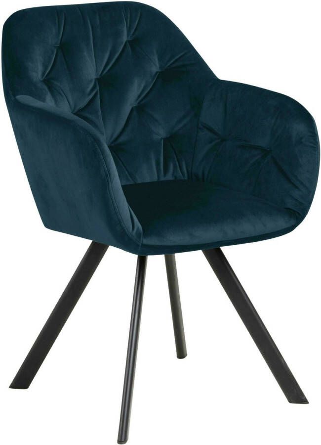 Sohome Eetkamerstoel 'Chistian' Velvet kleur Navy Blue