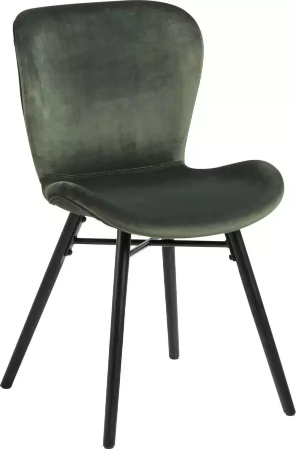 Sohome Eetkamerstoel 'Jasmaine' Velvet kleur Forest Green set van 2 stuks