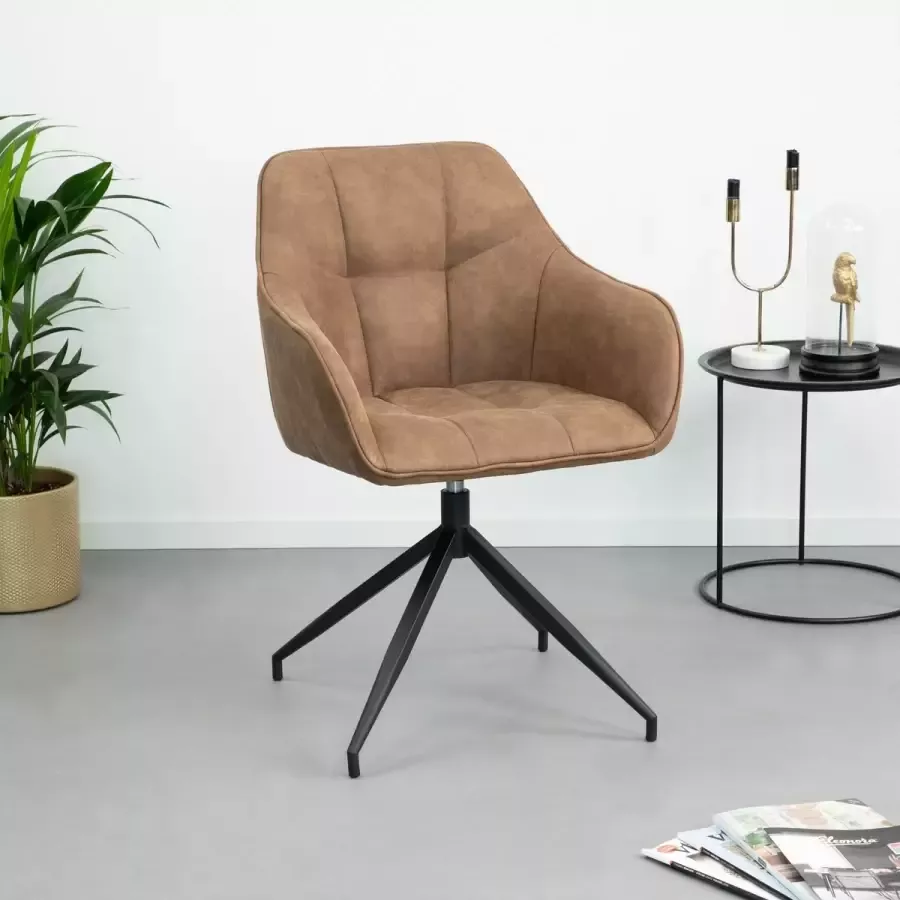 Sohome Eetkamerstoel 'Maricruz' Draaibaar kleur Bruin