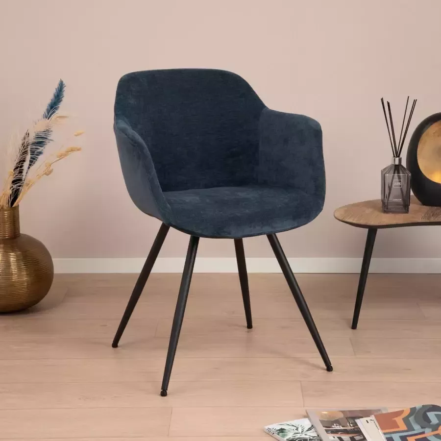 Sohome Eetkamerstoel 'Michole' kleur Donkerblauw