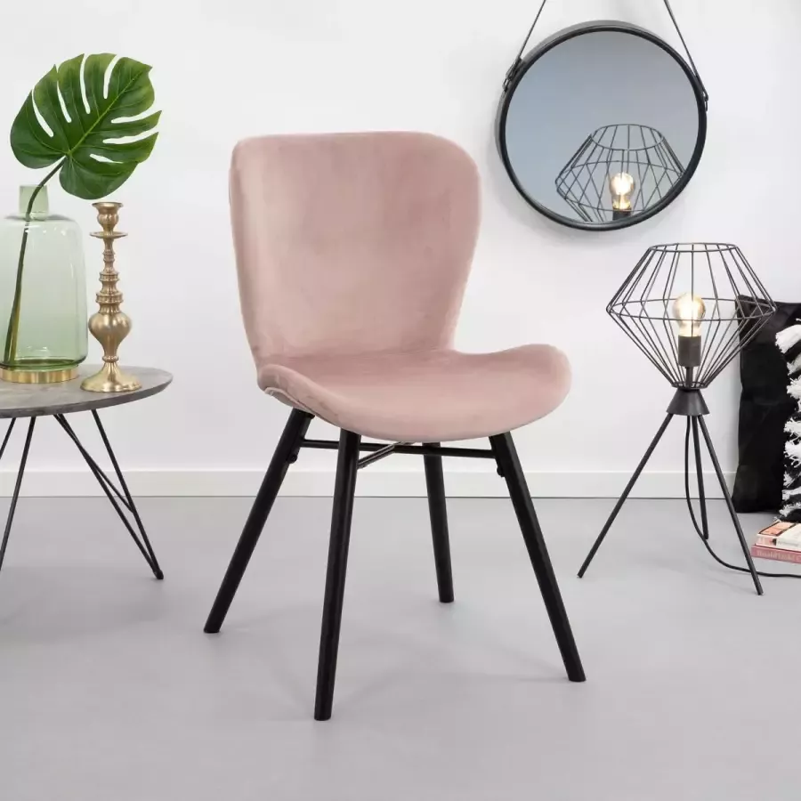 Sohome Eetkamerstoel set van 2 'Jasmaine' Velvet kleur Dusty Rose