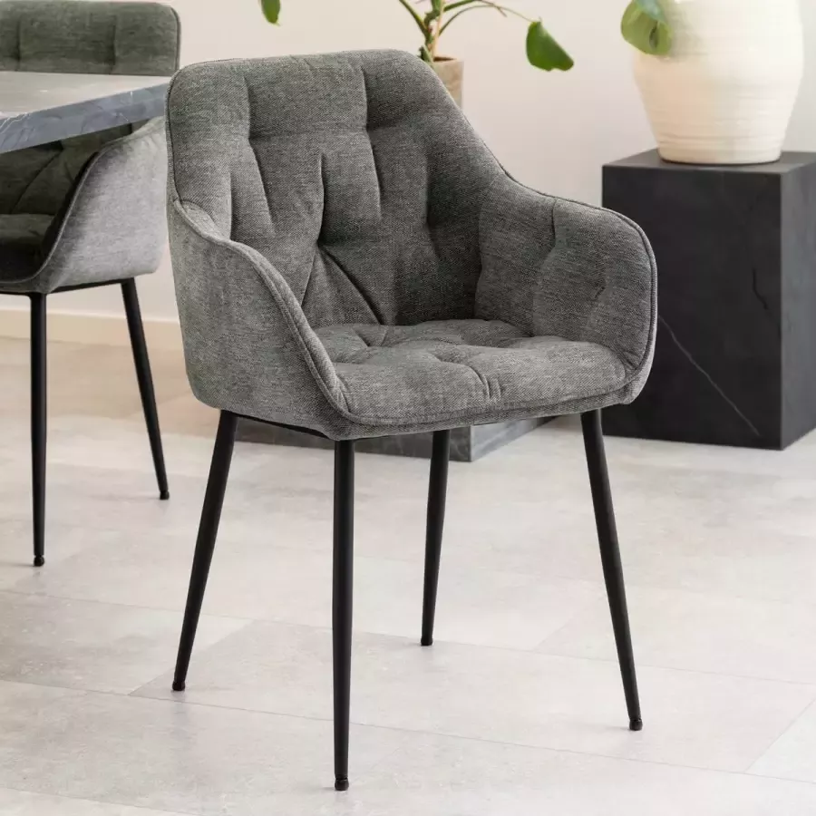 Sohome Eetkamerstoel set van 2 Otto Stof Antraciet